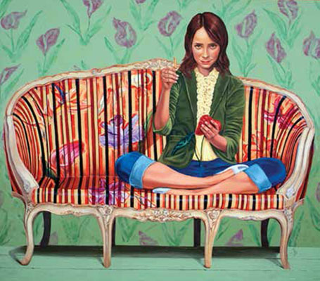En el sofa, 2004 / Acrylic on canvas / 95 x 107 cm